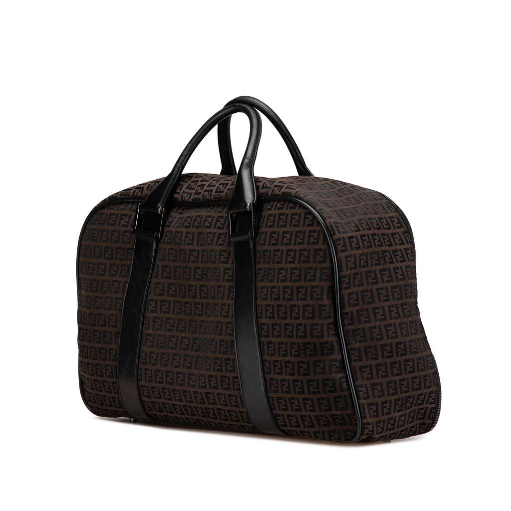 Fendi Zucchino Canvas Travel Bag Brown Canvas Good condition - Back View