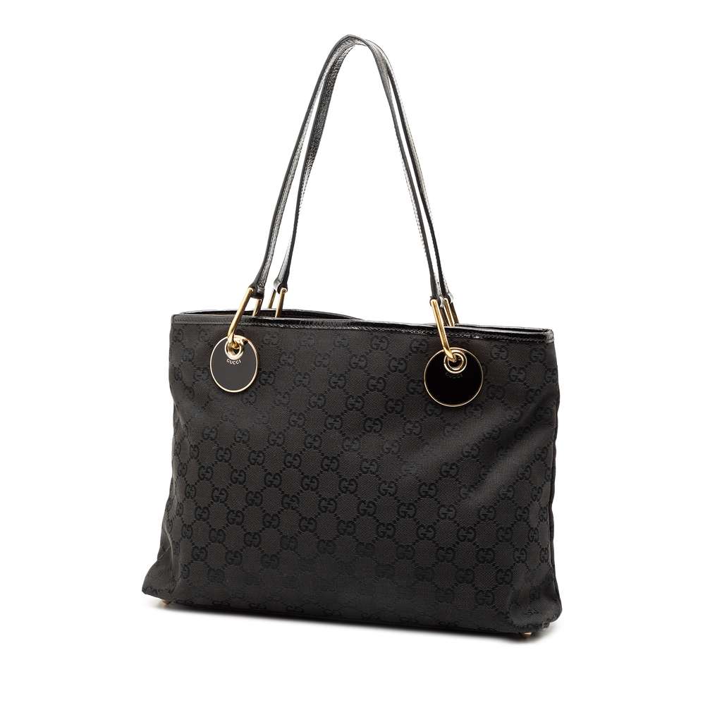 Gucci Medium GG Canvas Eclipse Tote Black Canvas Good condition - Back View