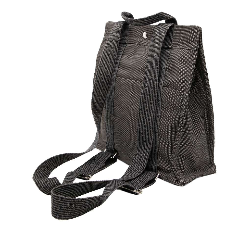 Hermès Canvas Herline Backpack PM Grey Canvas Good condition - Back View