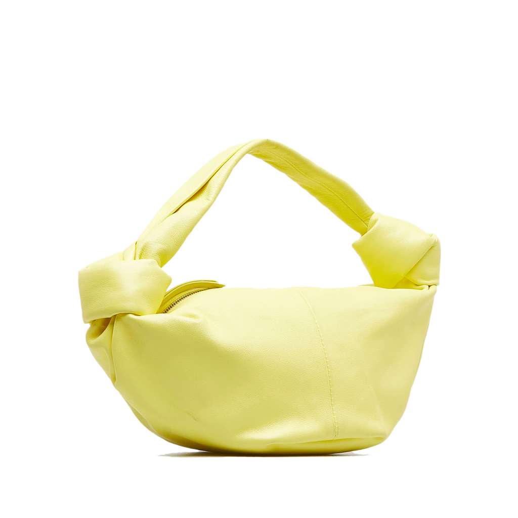 Bottega Veneta Mini Calfskin Double Knot Bag Yellow Leather Good condition - Back View