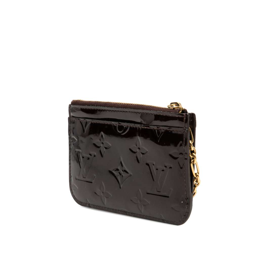 Louis Vuitton Monogram Vernis Key Pouch Purple Leather Good condition - Back View