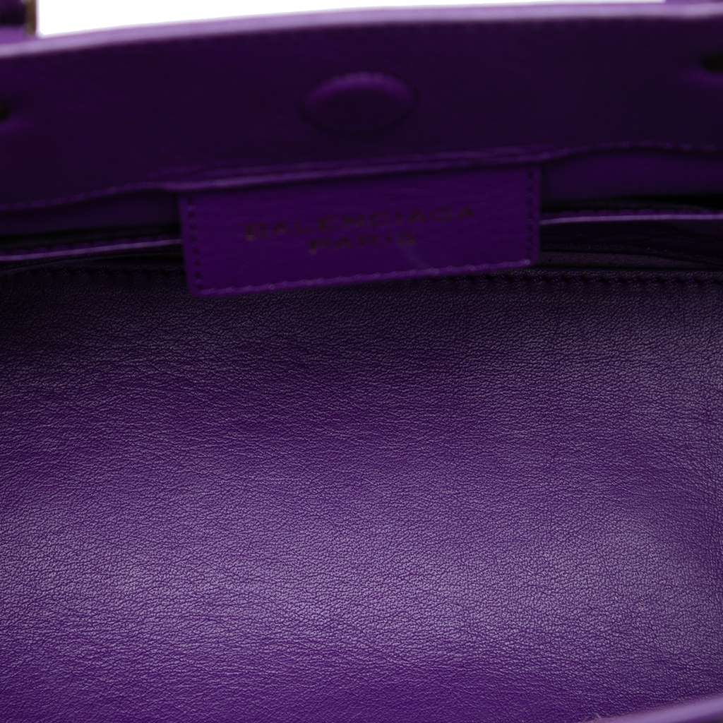 Balenciaga Mini Leather Papier A4 Zip Around Tote Purple Leather Good condition - Model View