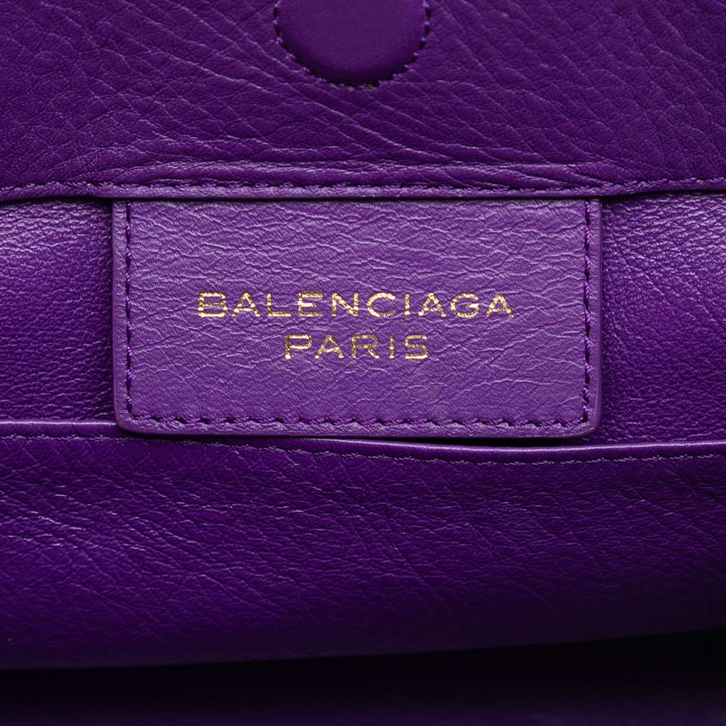 Balenciaga Mini Leather Papier A4 Zip Around Tote Purple Leather Good condition - Box View