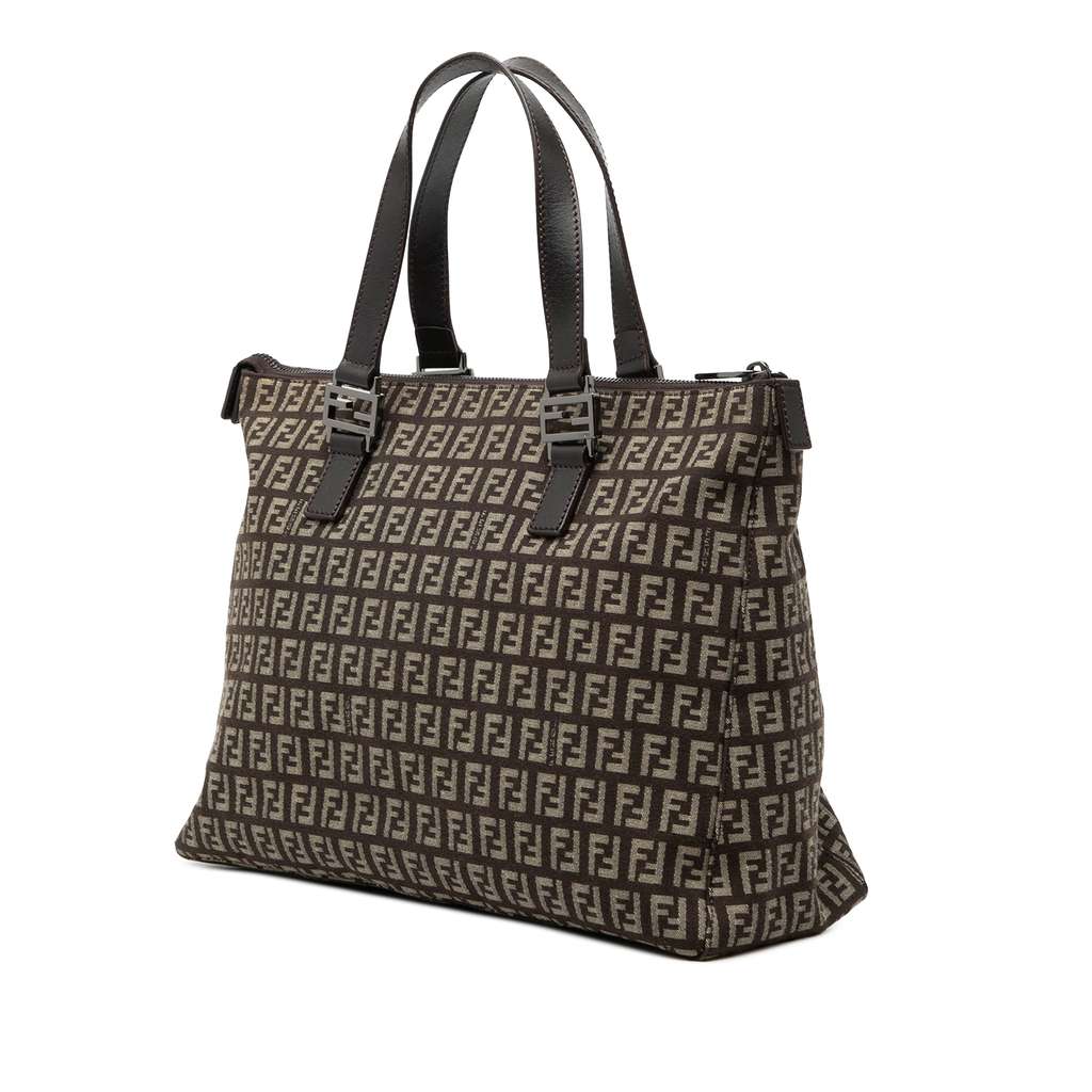 Fendi Zucchino Canvas Tote Brown Canvas Good condition - Back View