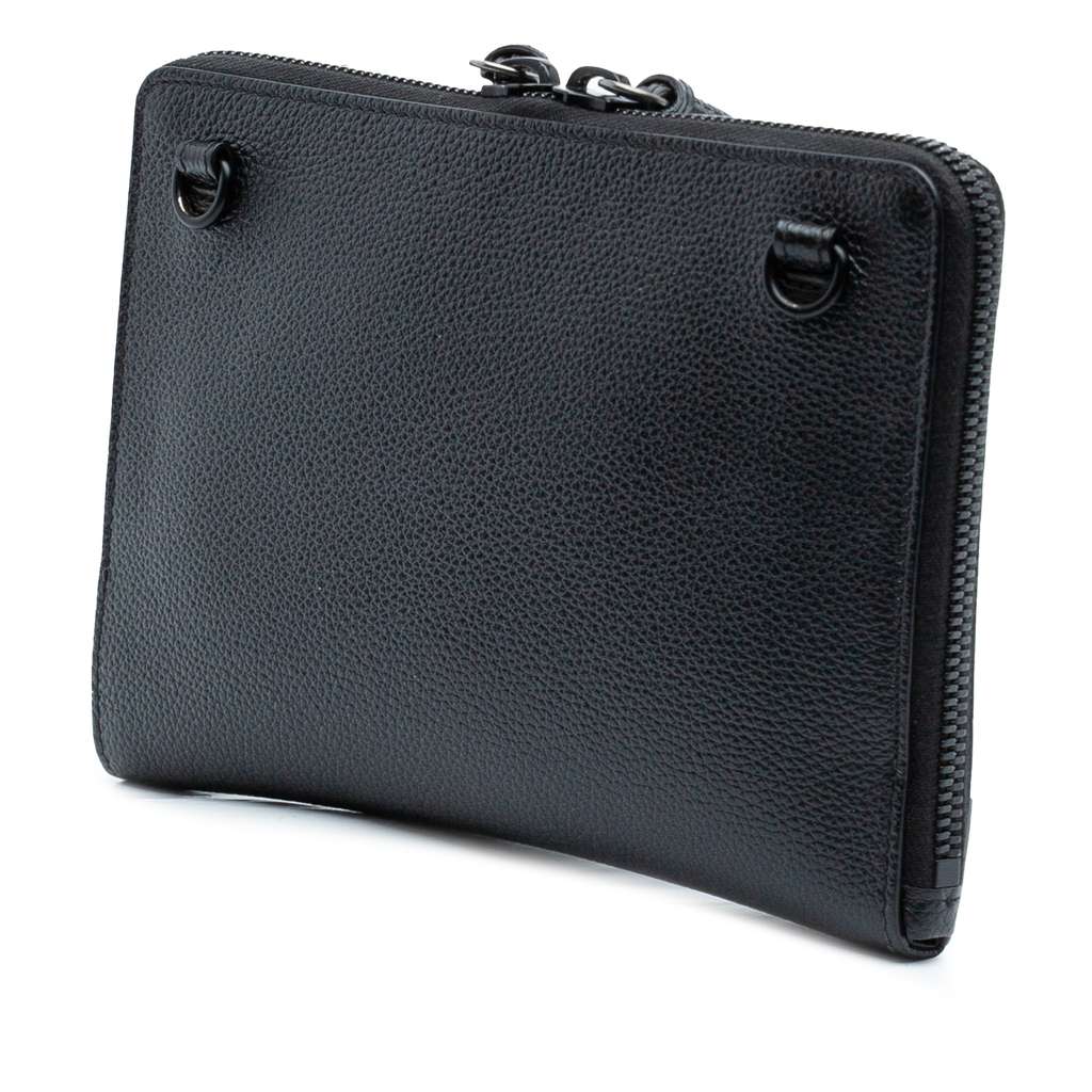 Balenciaga Grained Calfskin Neo Classic Zip Around Crossbody Black Leather Good condition - Back View