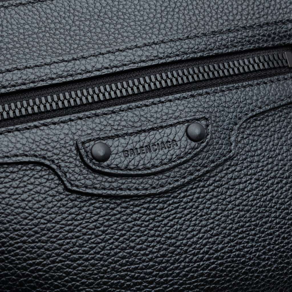 Balenciaga Grained Calfskin Neo Classic Zip Around Crossbody Black Leather Good condition - Box View