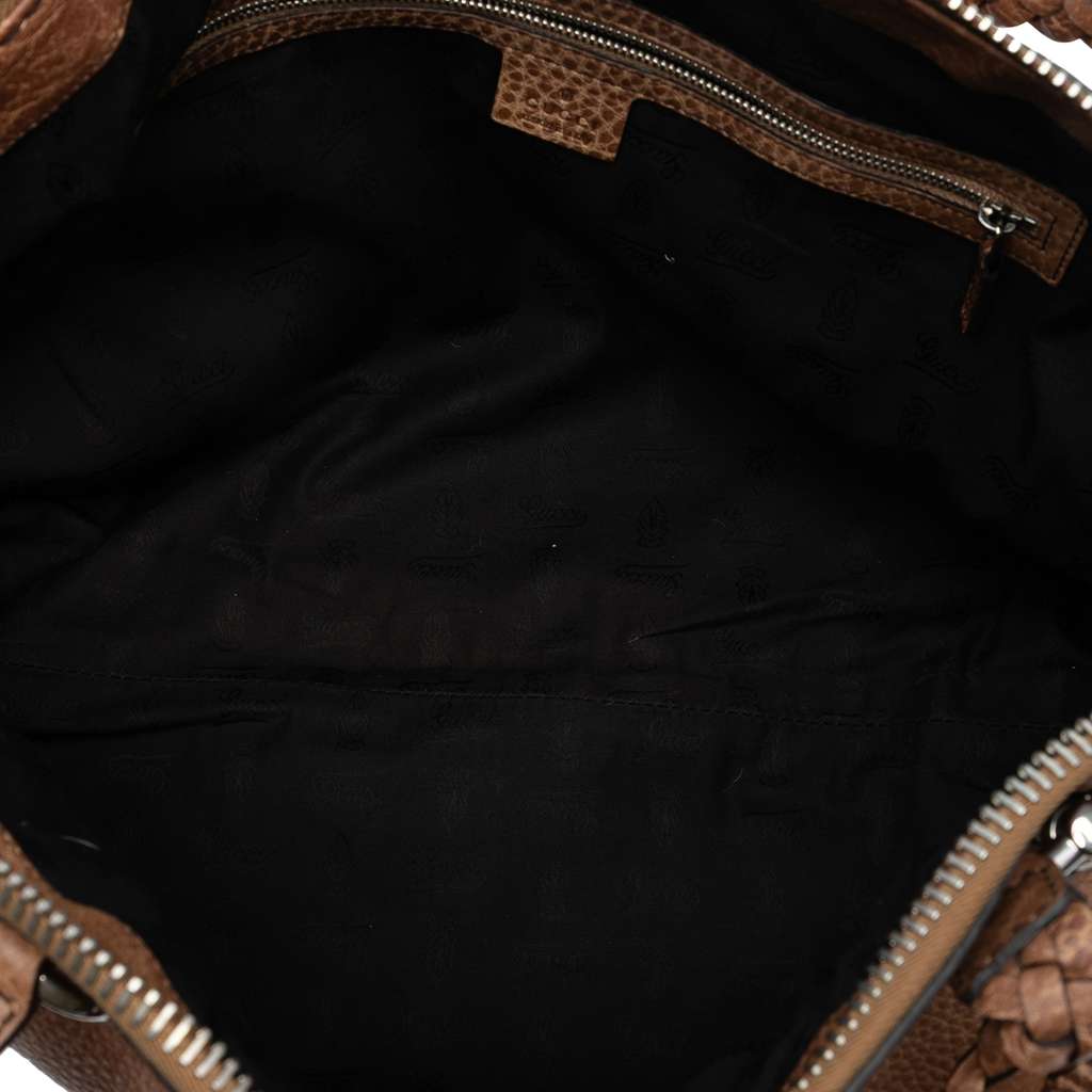 Gucci Medium Leather Bamboo Bar Tote Brown Leather Good condition - Model View