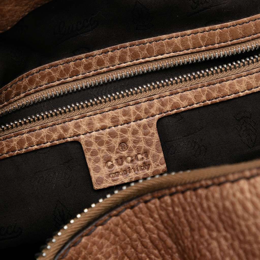 Gucci Medium Leather Bamboo Bar Tote Brown Leather Good condition - Box View