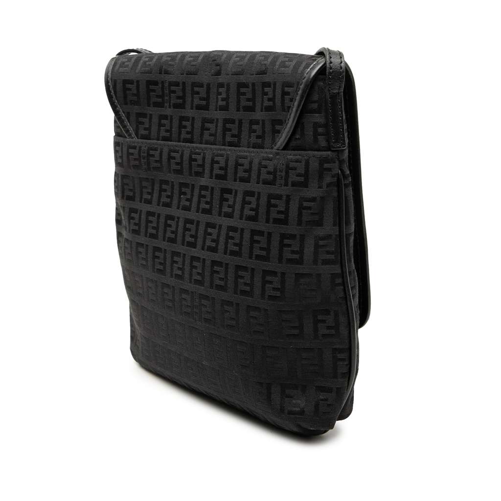 Fendi Zucchino Canvas Crossbody Black Canvas Good condition - Back View