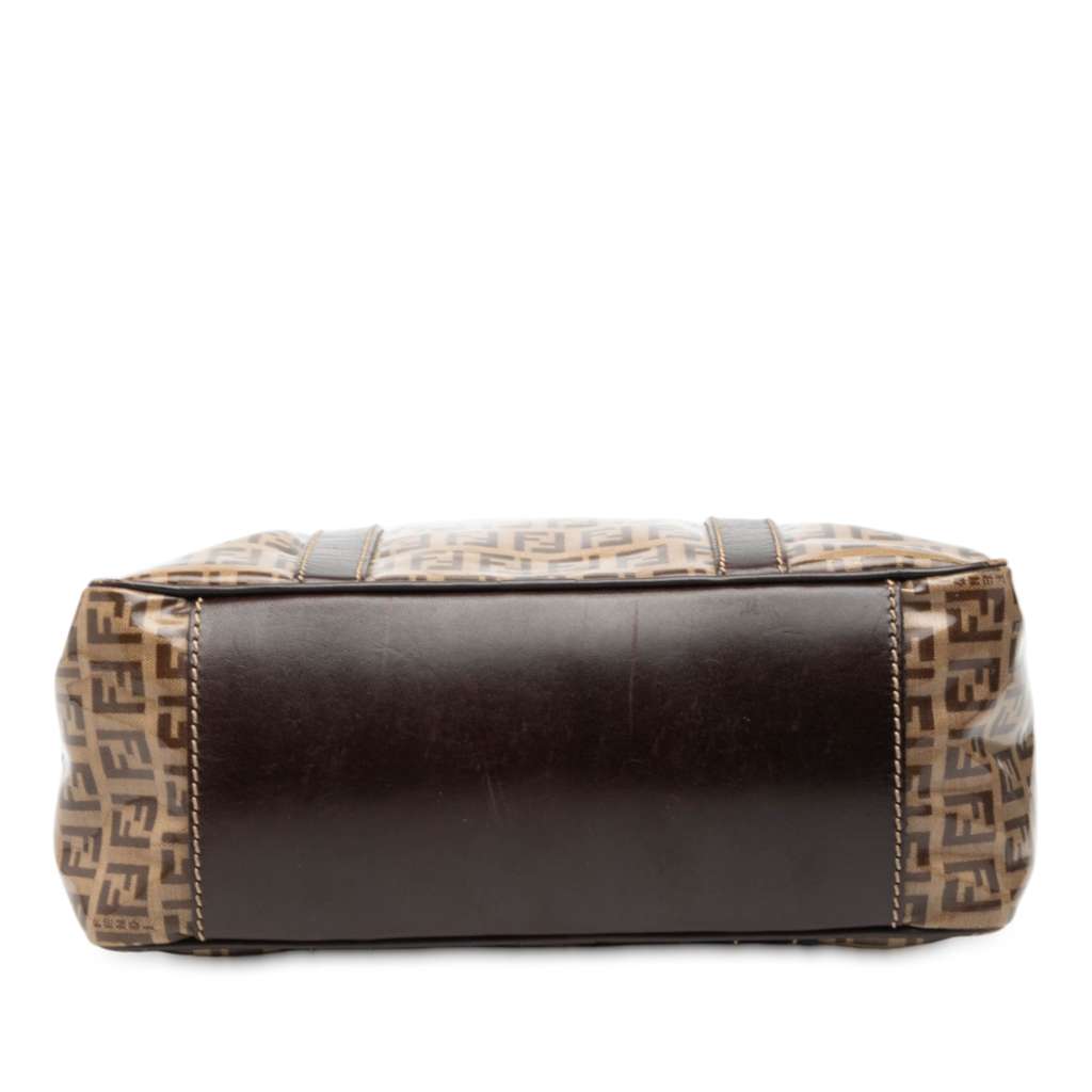 Fendi Zucchino Crystal Handbag Brown Canvas Good condition - Inside View