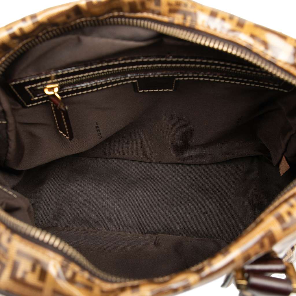 Fendi Zucchino Crystal Handbag Brown Canvas Good condition - Model View