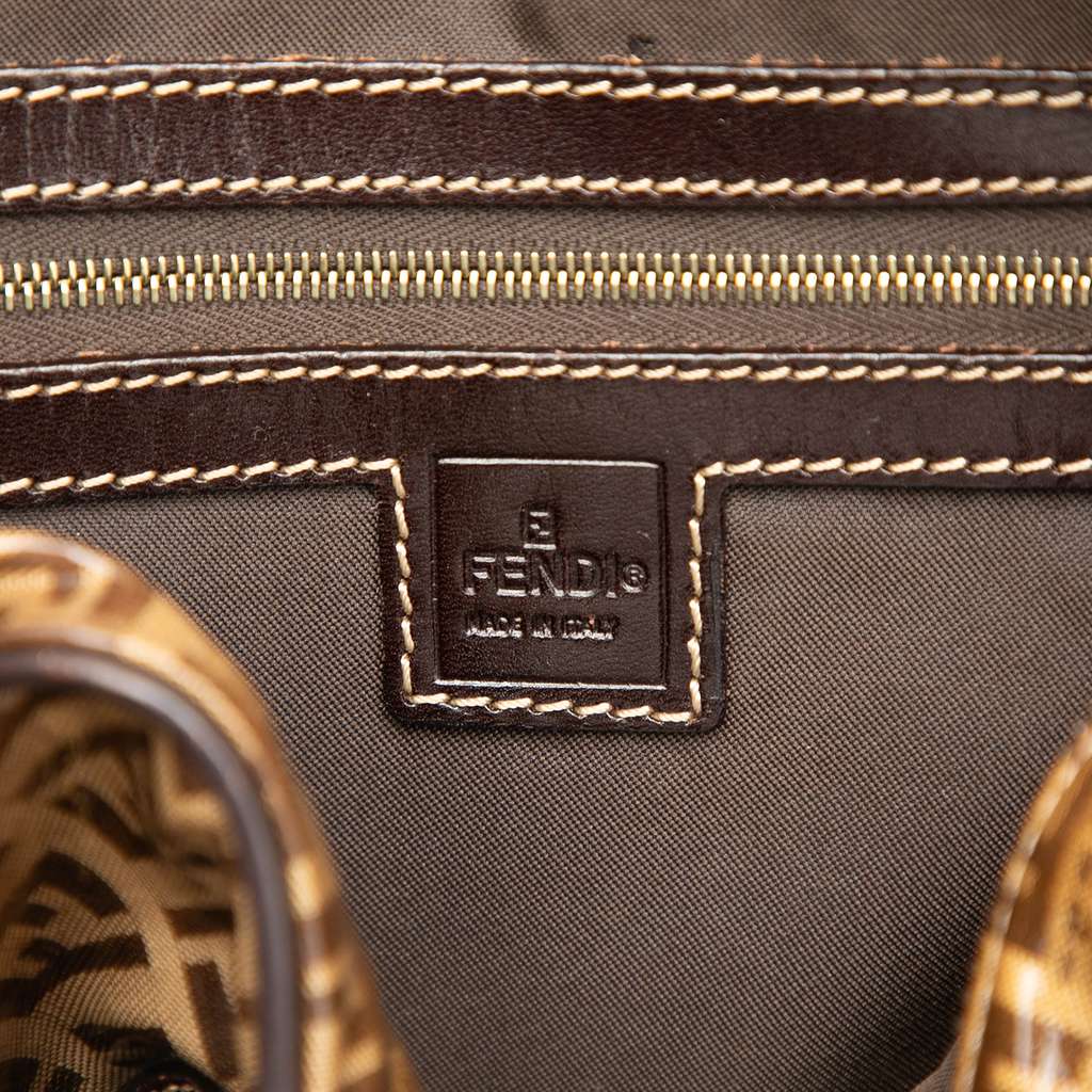 Fendi Zucchino Crystal Handbag Brown Canvas Good condition - Box View