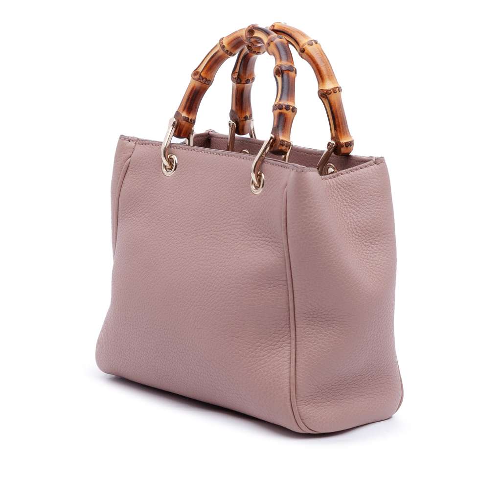 Gucci Mini Calfskin Bamboo Shopper Satchel Pink Leather Good condition - Back View