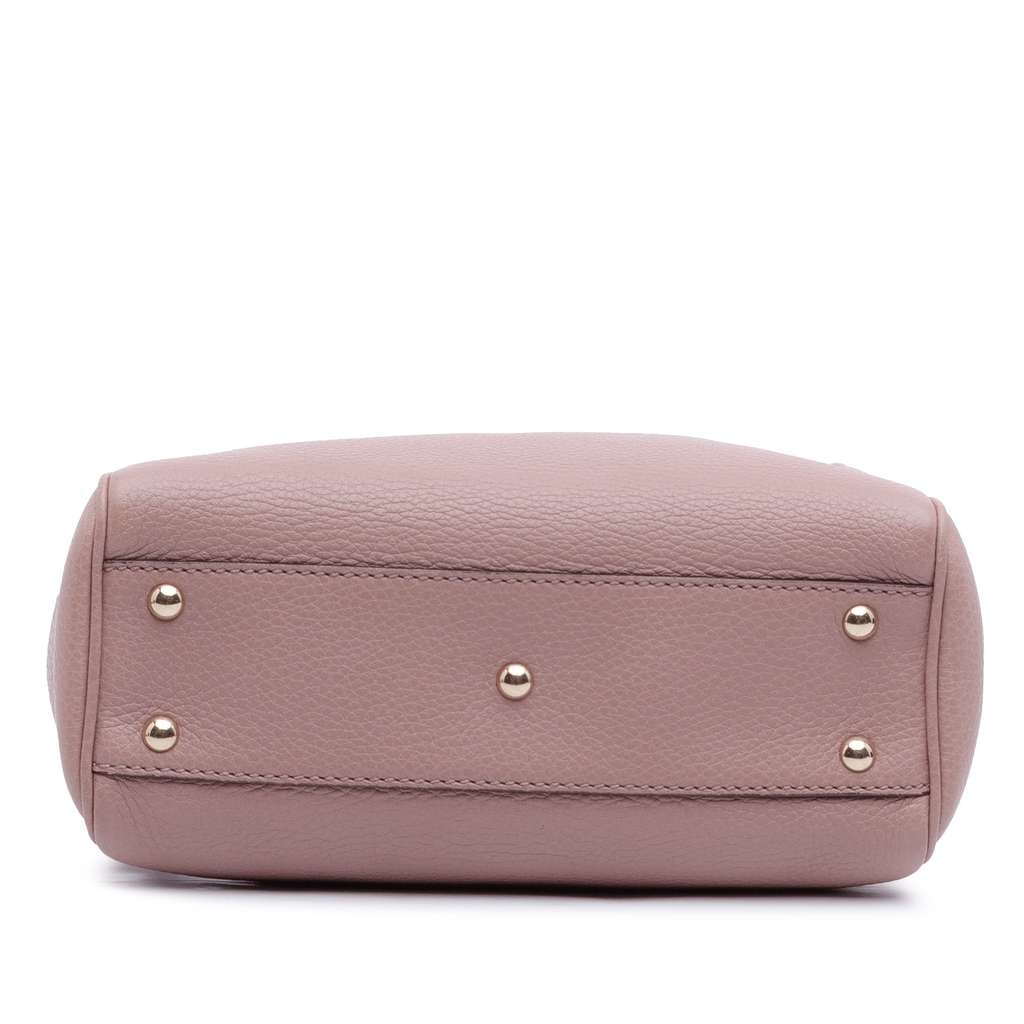 Gucci Mini Calfskin Bamboo Shopper Satchel Pink Leather Good condition - Inside View