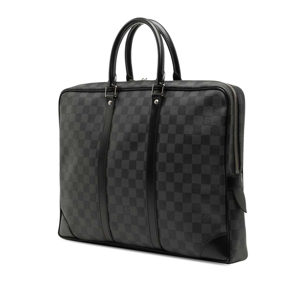 Louis Vuitton Damier Graphite Porte Documents Voyage PM Black Good condition - Back View