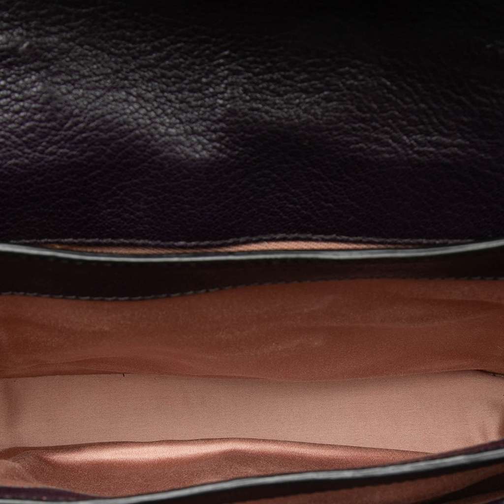 Miu Miu Bicolor Goatskin Madras Top Handle Satchel Purple Leather Good condition - Model View