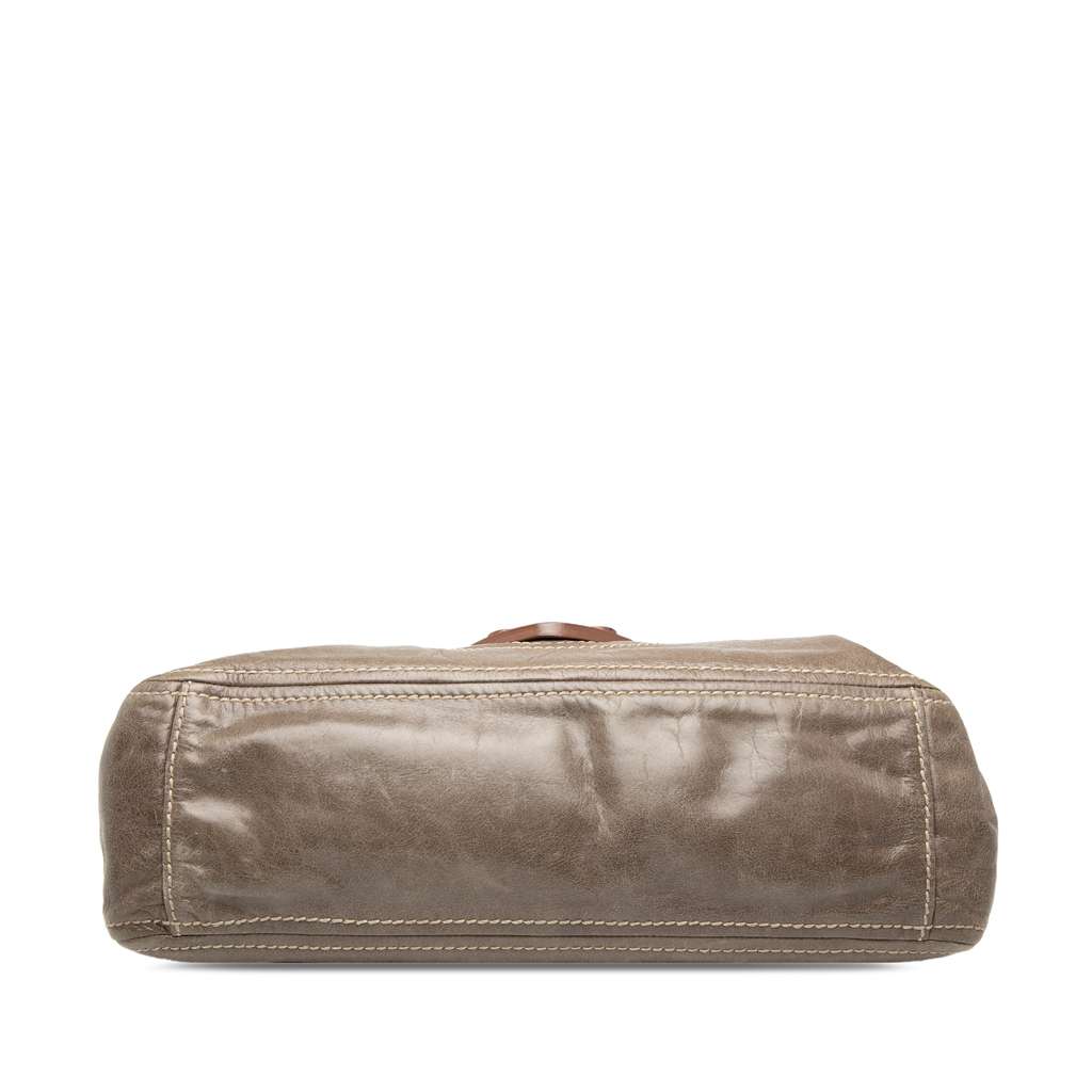 Prada Vitello Shine Push Lock Flap Shoulder Bag Brown Leather Good condition - Inside View