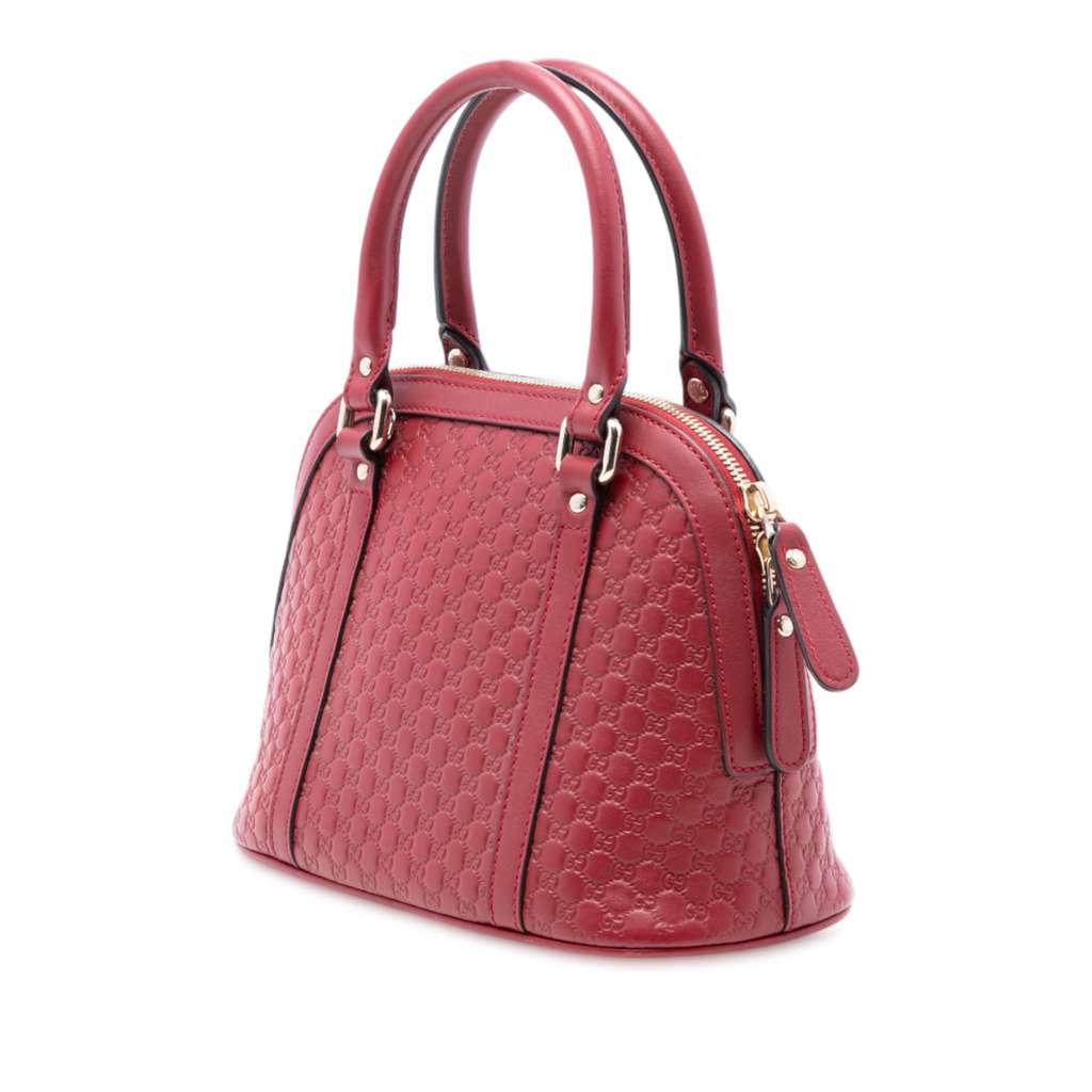 Gucci Mini Microguccissima Dome Satchel Red Leather Good condition - Back View