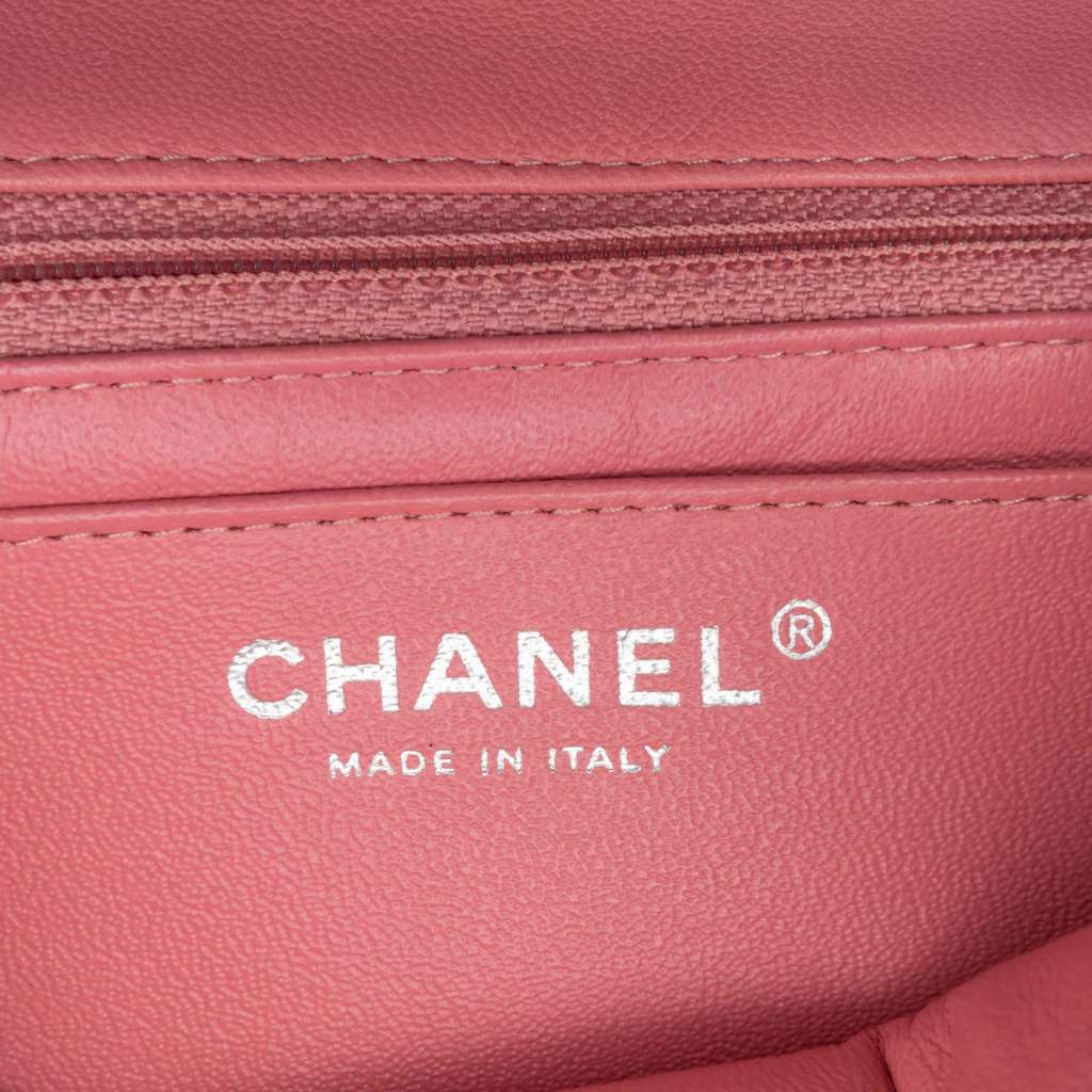 Chanel Mini Square Classic Lambskin Single Flap Pink Leather Good condition - Box View