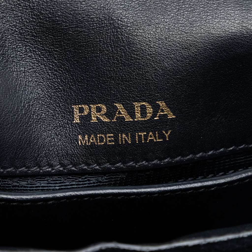 Prada Impuntu Velluto Corsaire Crossbody Black Velvet Good condition - Box View