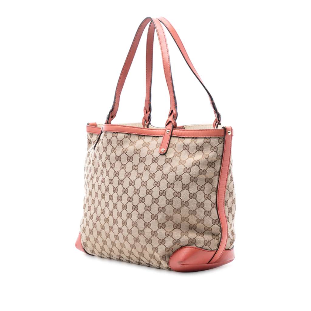 Gucci Medium GG Canvas Craft Tote Brown Canvas Good condition - Back View