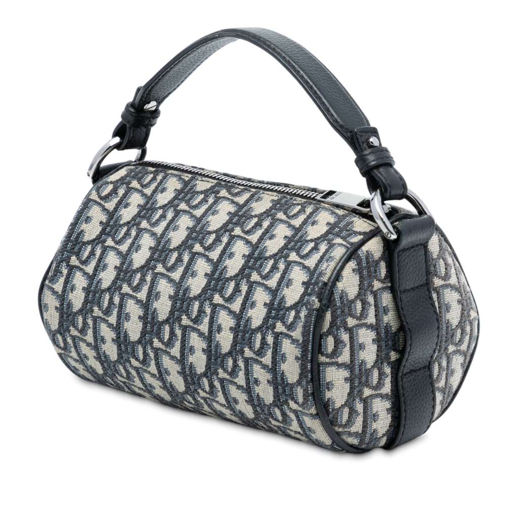 Dior Mini Oblique Canvas Roller Messenger Bag Blue Canvas Good condition - Back View