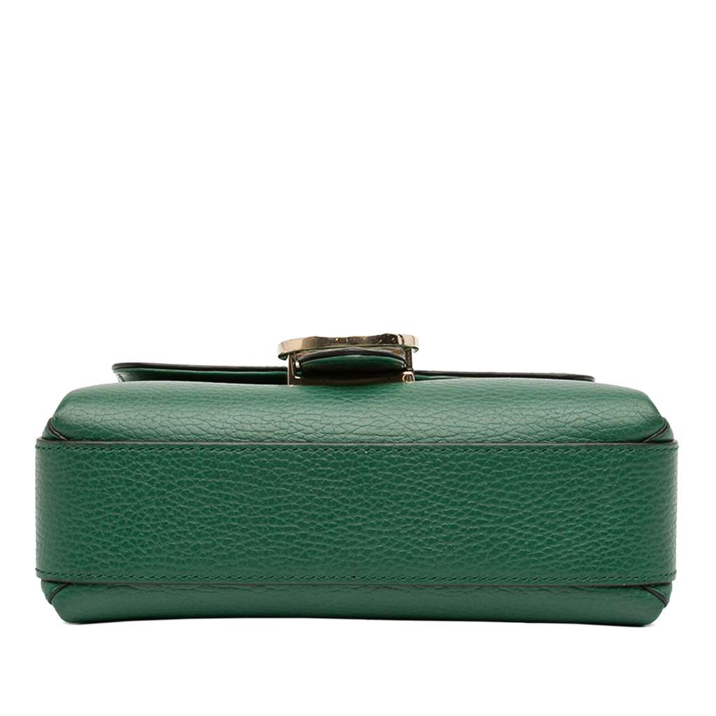 Gucci Small Dollar Calfskin Interlocking G Crossbody Green Leather Good condition - Inside View