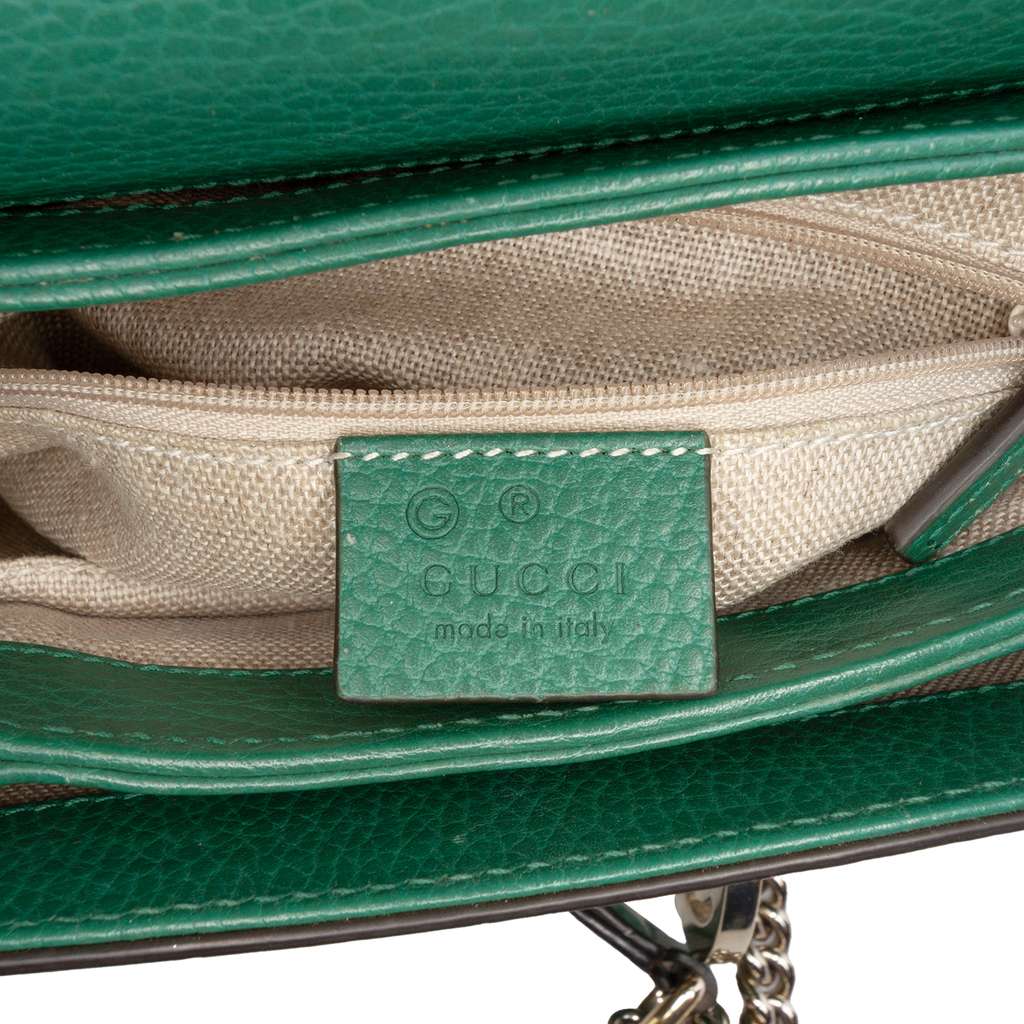 Gucci Small Dollar Calfskin Interlocking G Crossbody Green Leather Good condition - Box View