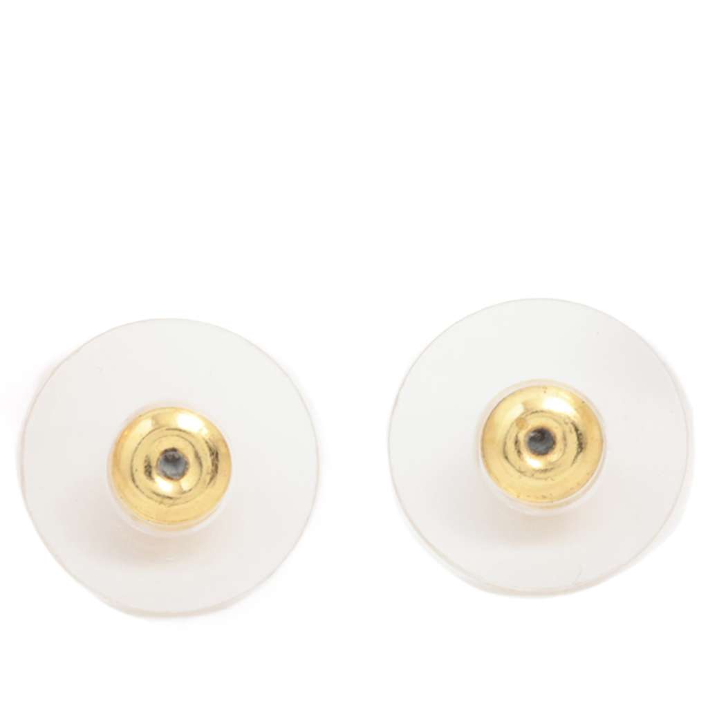 Chanel CC Gold Plated Resin Earrings Gold Metal Good condition - Box View