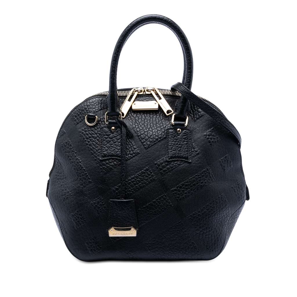 Burberry Large Heritage Grain Check Embossed Orchard Bowling Bag