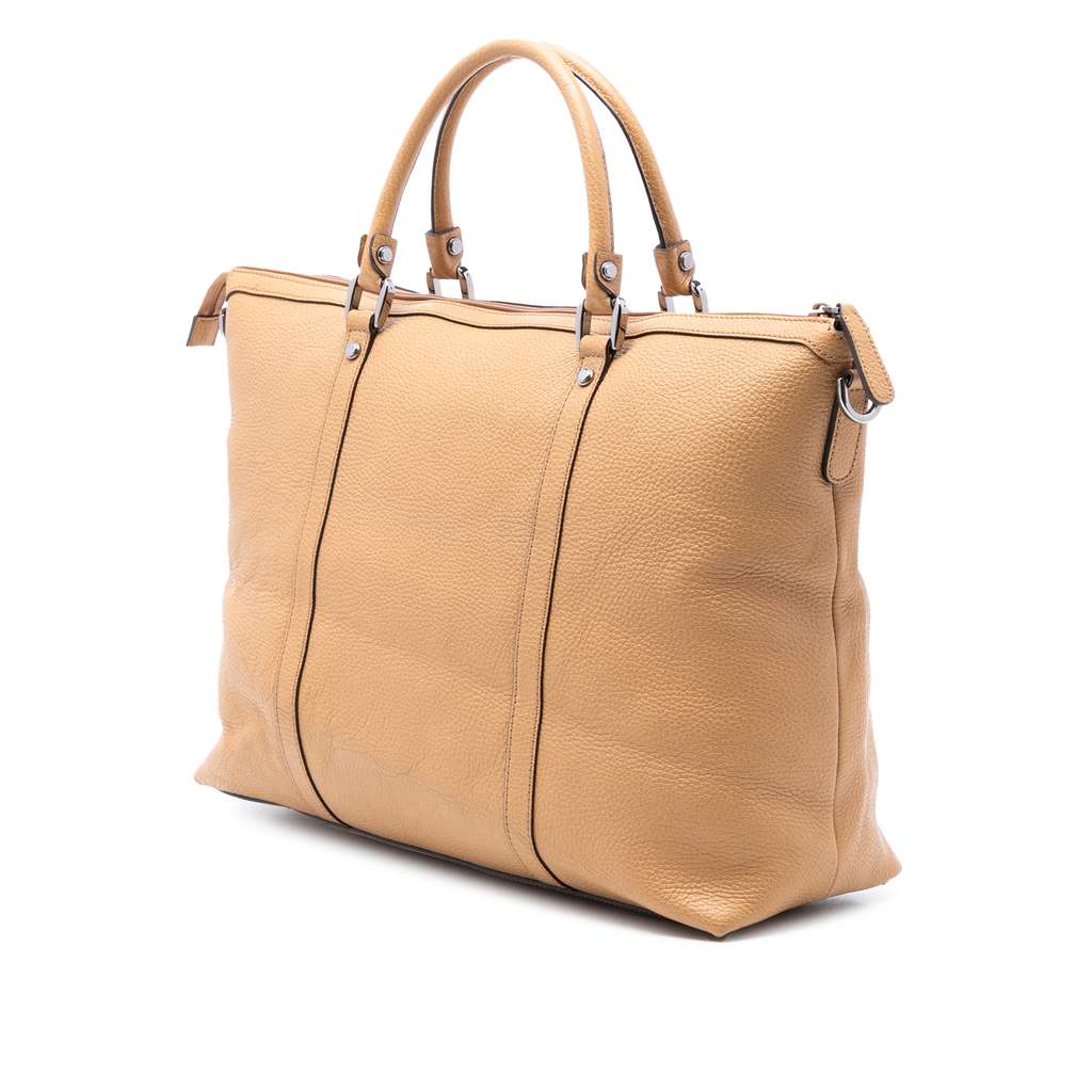 Gucci Leather GG Charm Satchel Brown Leather Good condition - Back View