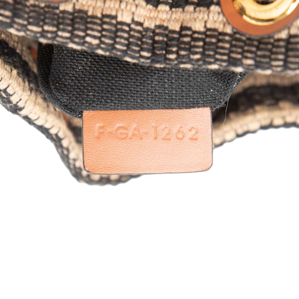 Celine Small Triomphe Raffia Drawstring Bucket Bag Brown Very good condition - Box View