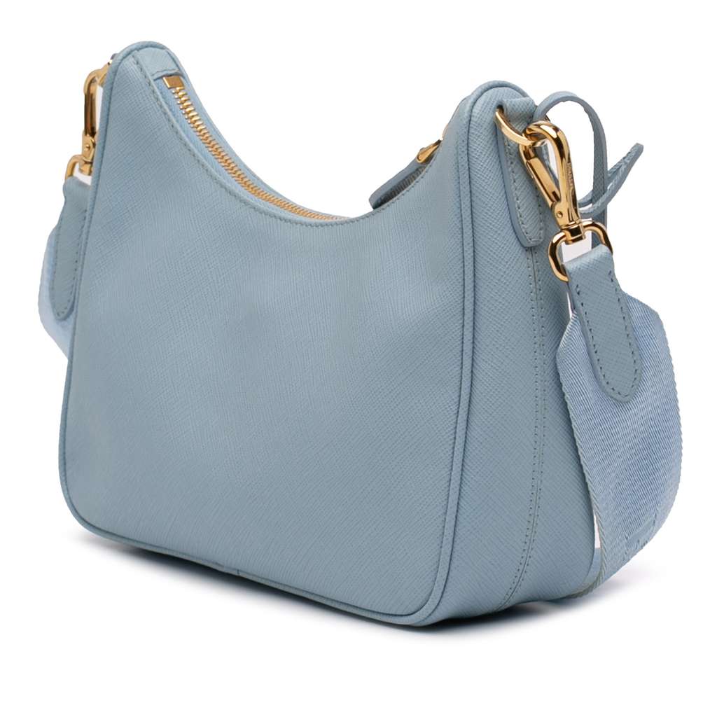 Prada Saffiano Re Edition 2005 Satchel Blue Leather Good condition - Back View