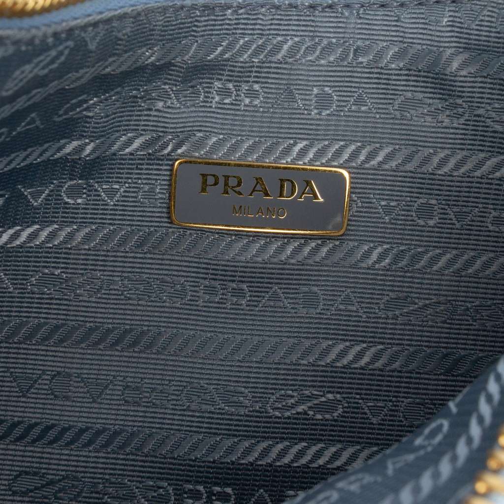 Prada Saffiano Re Edition 2005 Satchel Blue Leather Good condition - Box View
