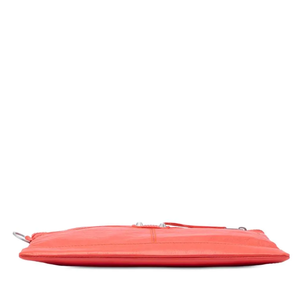 Balenciaga Lambskin Motocross Classic Clip M Clutch Orange Leather Very good - Inside View