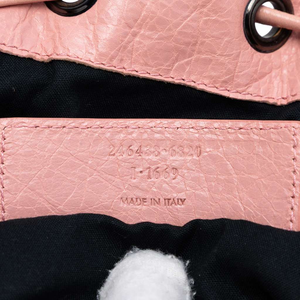 Balenciaga Mini Lambskin Motocross Giant 12 Pompon Bag Pink Leather Good condition - Box View