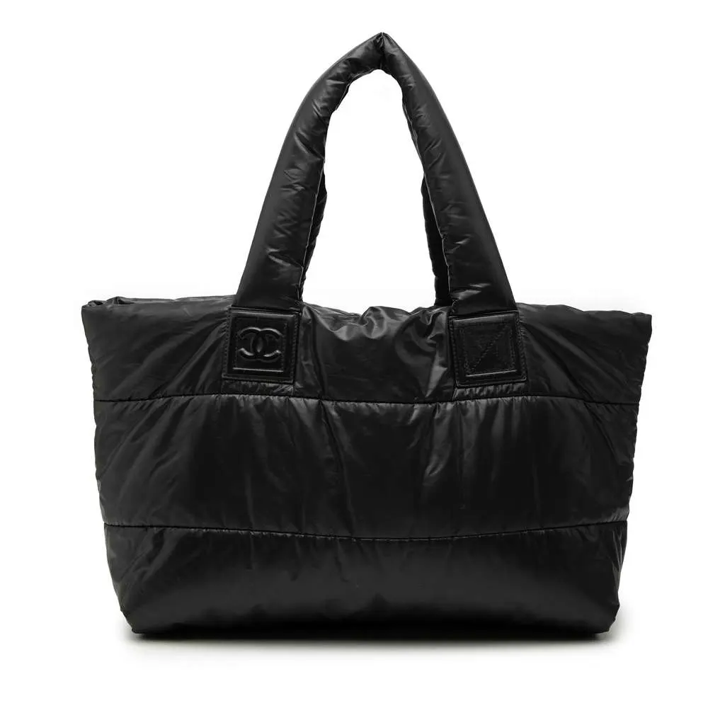 Chanel Medium Quilted Nylon Coco Cocoon Tote Black Polyamide Very good - Front View