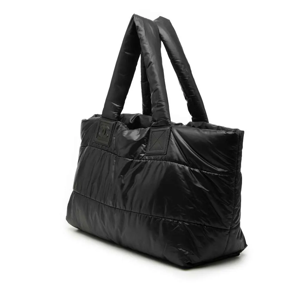 Chanel Medium Quilted Nylon Coco Cocoon Tote Black Polyamide Very good - Back View