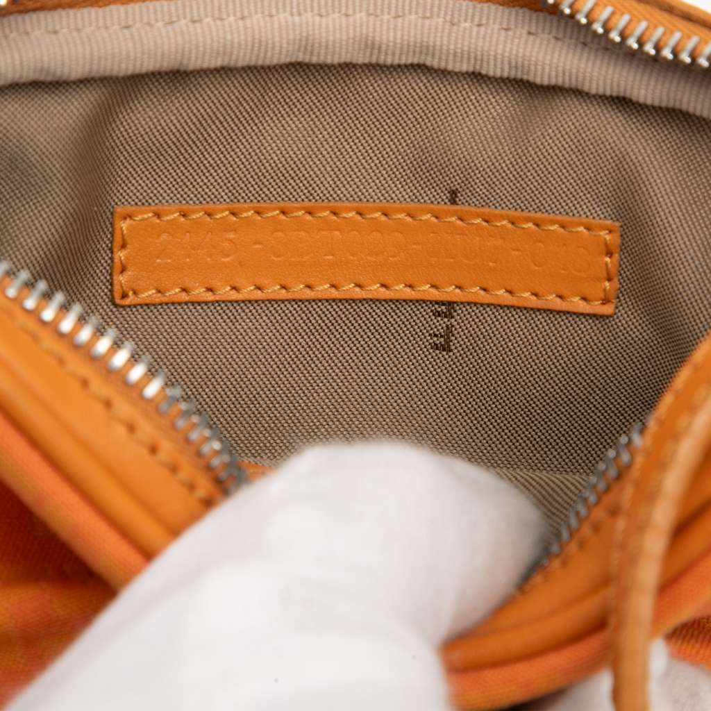 Fendi Mini Zucchino Canvas Zip Crossbody Orange Canvas Good condition - Box View