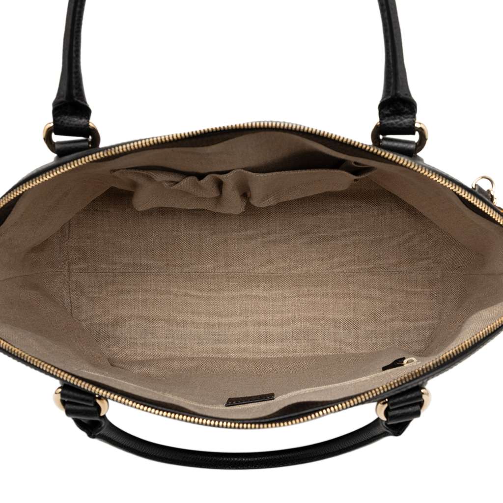 Gucci Large Dollar Calfskin GG Charm Dome Satchel Black Leather Good condition - Model View