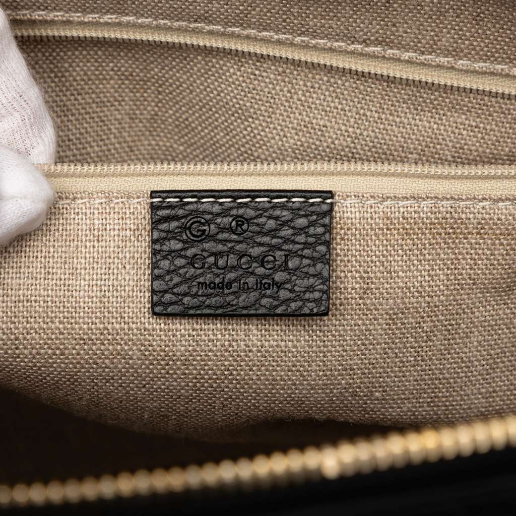 Gucci Large Dollar Calfskin GG Charm Dome Satchel Black Leather Good condition - Box View