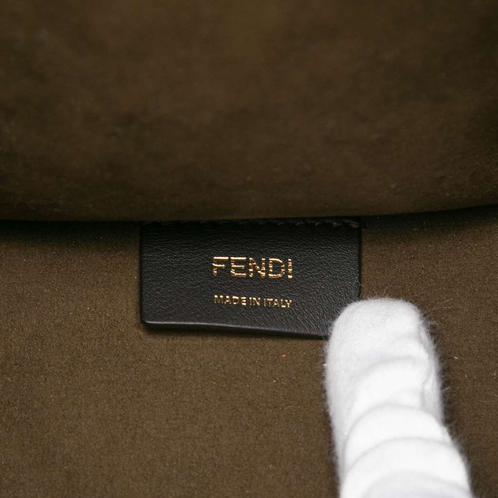 Fendi Medium Zucca Embossed Leather Sunshine Shopper Tote Green Leather Good condition - Box View