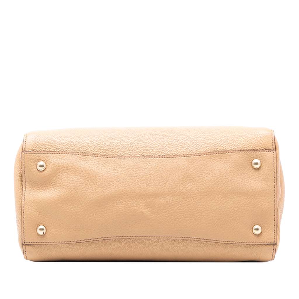 Prada Vitello Daino Cuir Frame Convertible Tote Brown Leather Good condition - Inside View