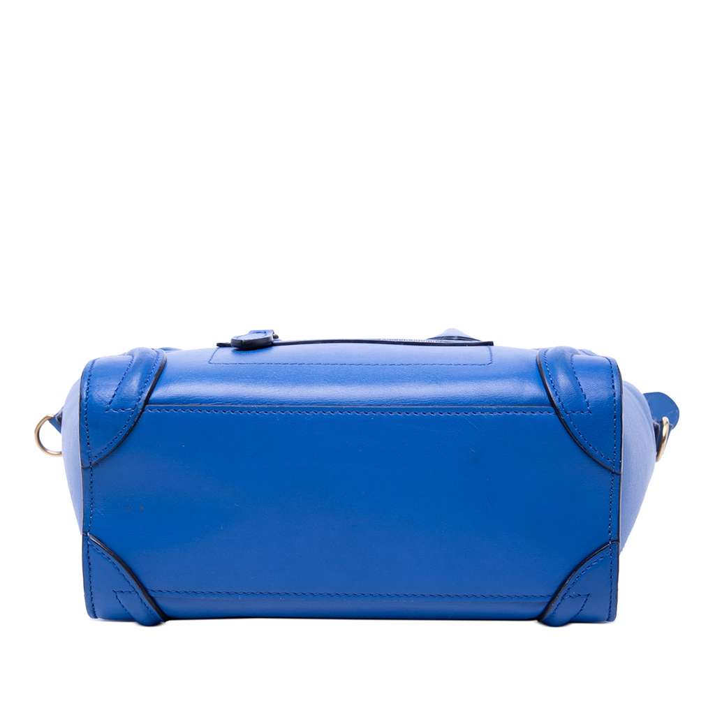 Celine Nano Leather Luggage Tote Blue Leather Good condition - Inside View