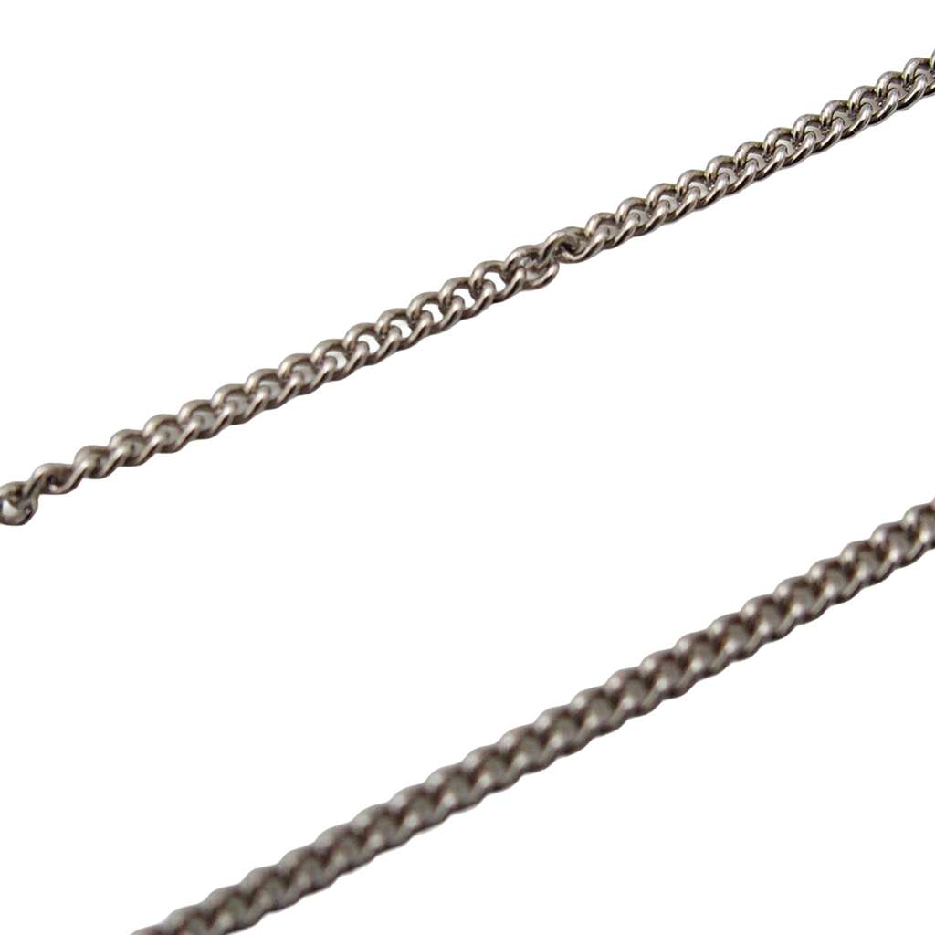 Chanel Silver Plated CC Rhinestone Pendant Necklace Silver Metal Good condition - Box View