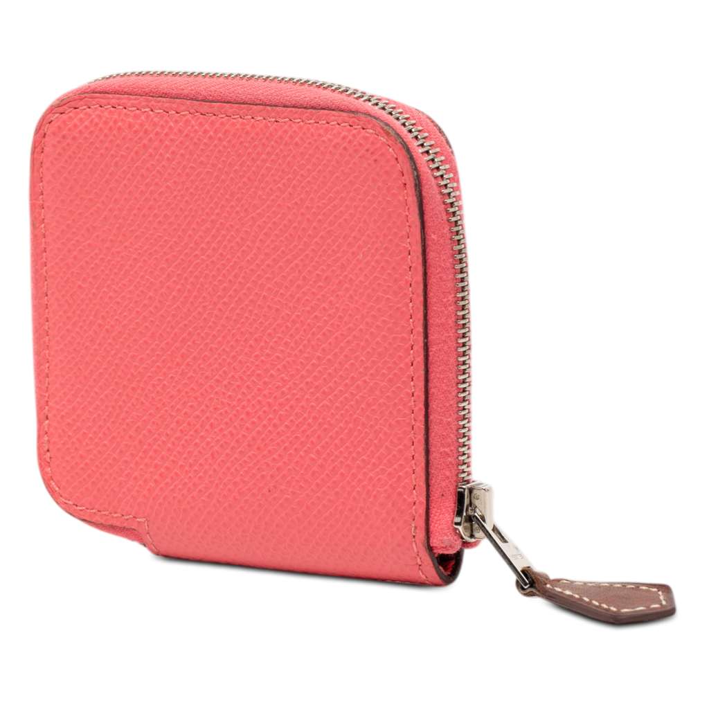 Hermès Epsom Silk In Compact Wallet Pink Leather Good condition - Back View