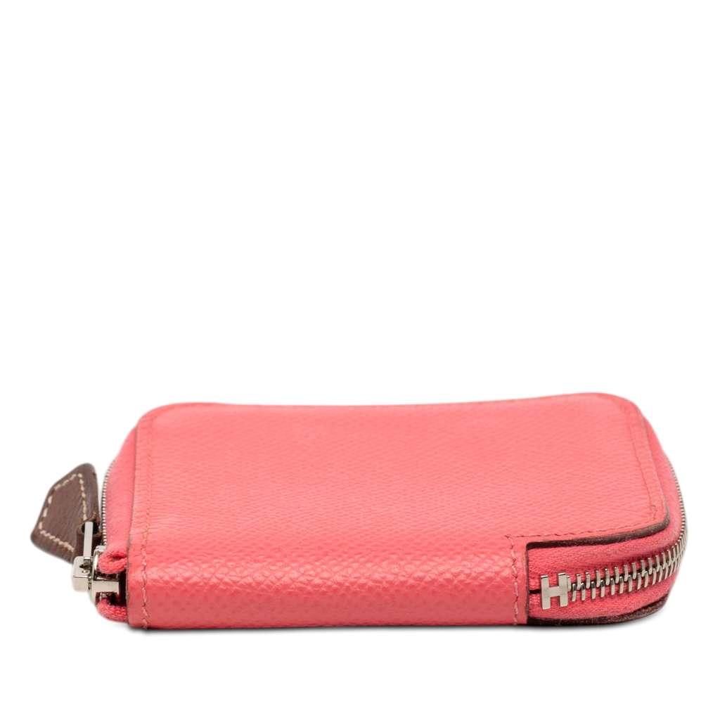 Hermès Epsom Silk In Compact Wallet Pink Leather Good condition - Inside View
