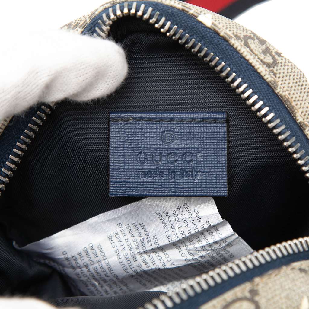 Gucci Kids GG Supreme Stars Web Belt Bag Brown Canvas Good condition - Box View