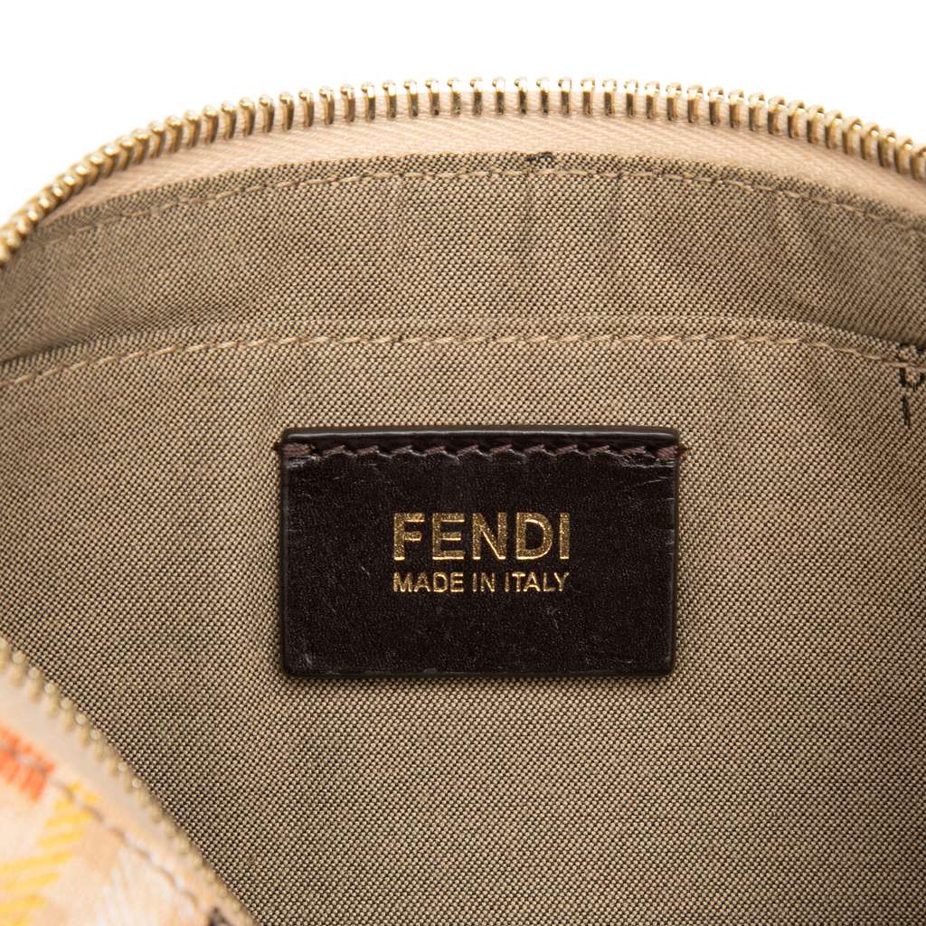 Fendi Multicolor Zucchino Spalmati Chain Pochette Pink Canvas Good condition - Box View