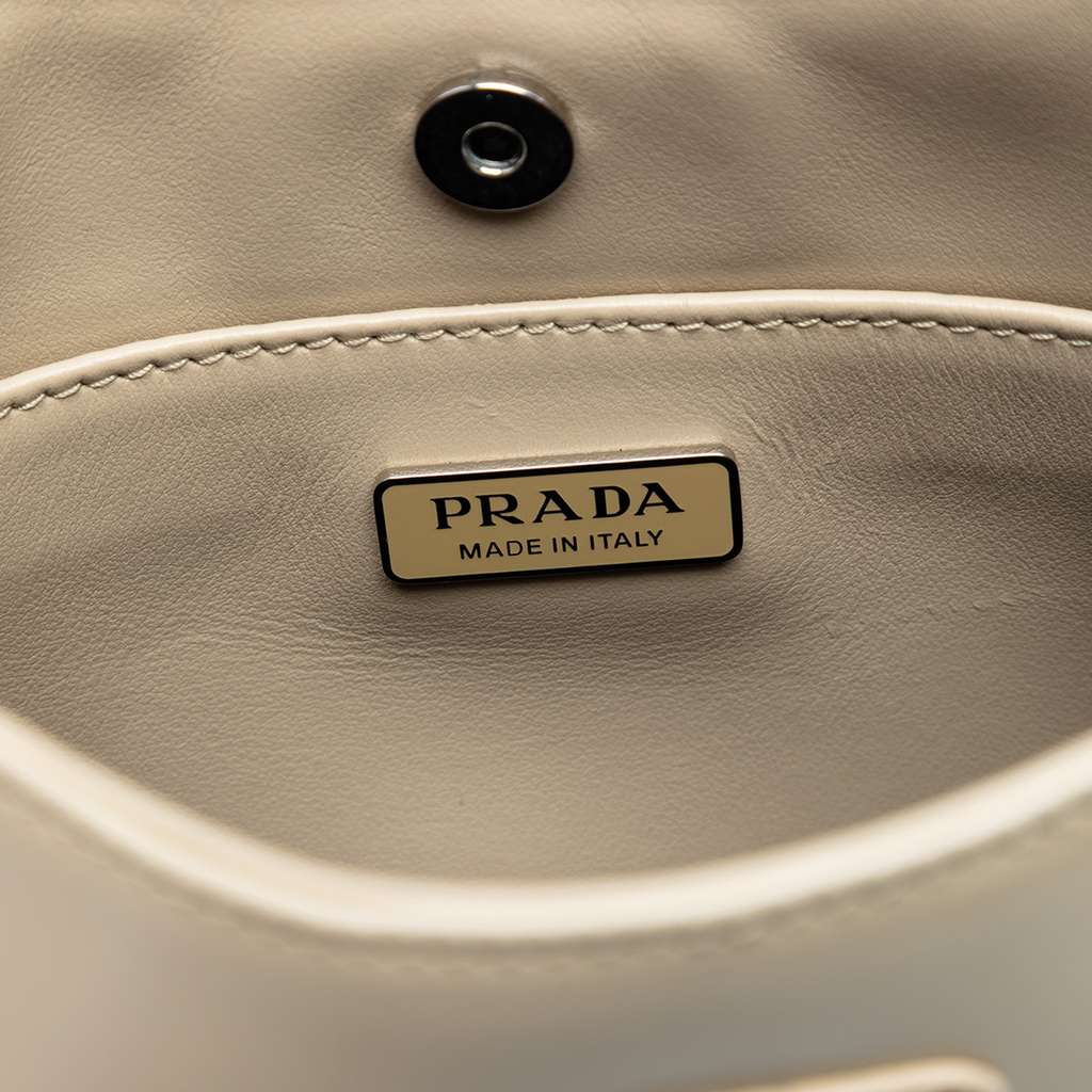 Prada Spazzolato Cleo Shoulder Bag Brown Leather Good condition - Box View